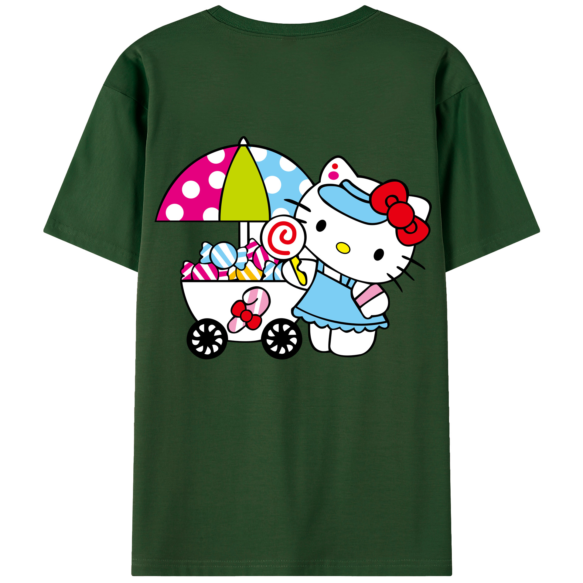（画像用） Hello Kitty ハローキティ 綿100％半袖Tシャツ（背面プリント）